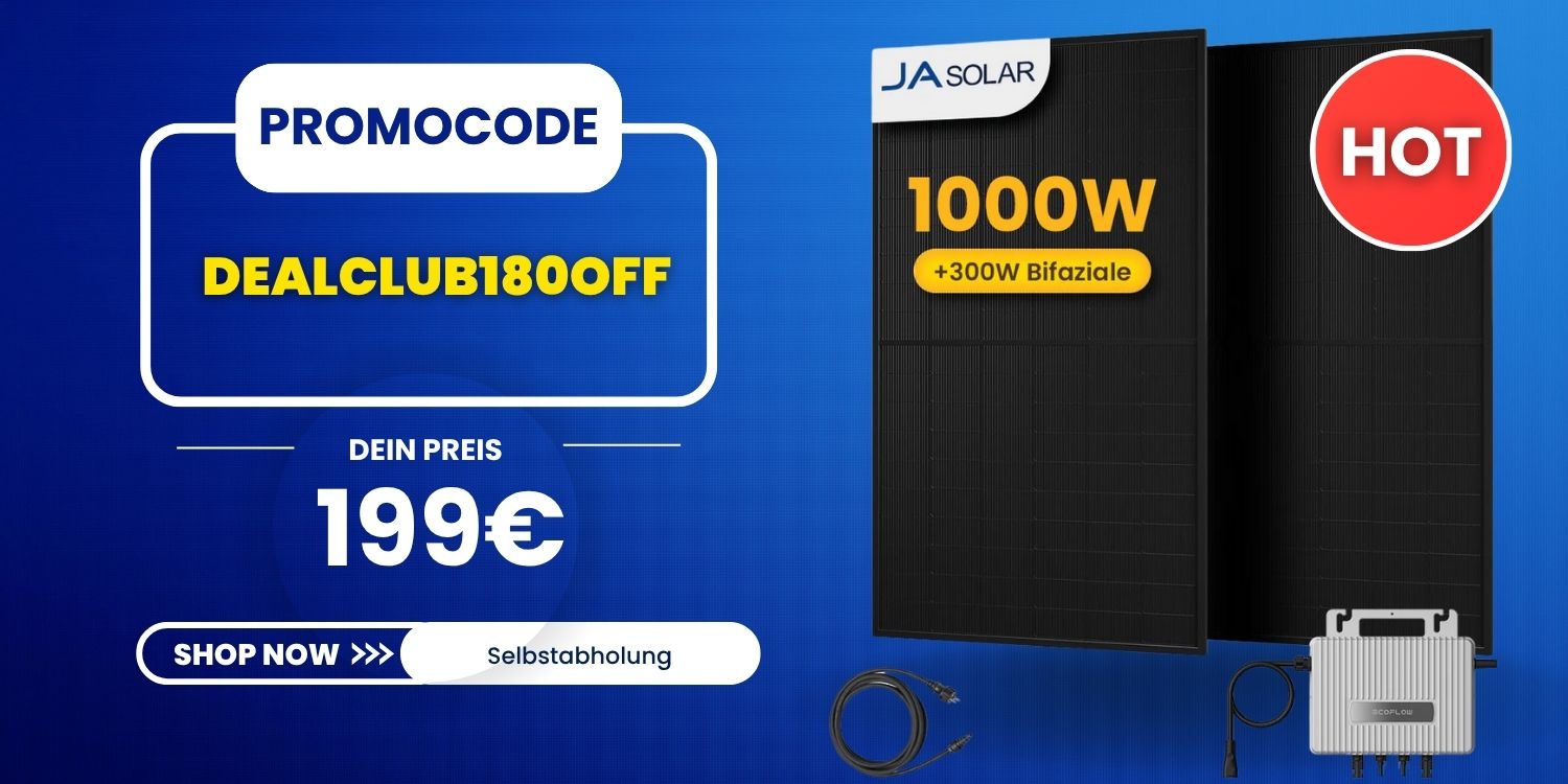 EcoFlow Balkonkraftwerk Set, 1000W Bifaziale Solarmodule, 800W Wechselrichter EcoFlow Balkonkraftwerk Set, 1000W Bifaziale Solarmodule, 800W Wechselrichter
