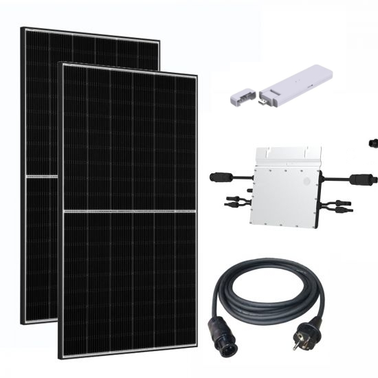 SolarDeals :: Balkonkraftwerk 800W 2 x JA-Solar 425W JAM54D40 Glas-Glas +  Hoymiles HM800 Wechselrichter WLAN DTU Lite + AC Adapter-Stecker Solar  Photovoltaik Anlage 800 / 850Wp Komplett