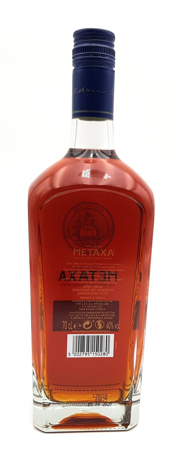 40% Lebensmittel Metaxa Weinbrand l Sterne 1x :: Alkohol Brandy 0,7 12