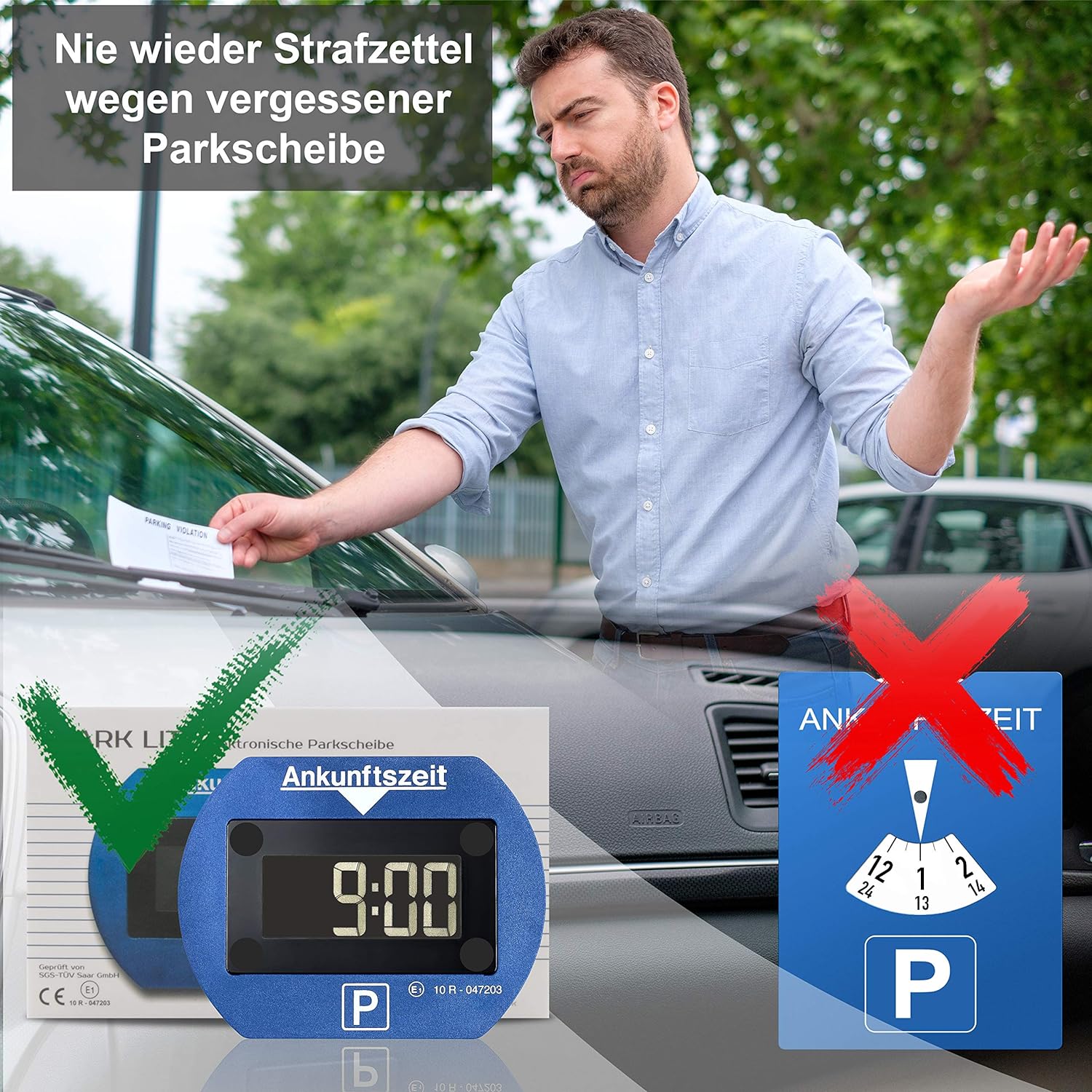Hotdeals :: Park Lite, Parkuhr mit Zulassung vom Kraftfahrt-Bundesamt, Spart Zeit und Geld Dank automatischer Aktivierung