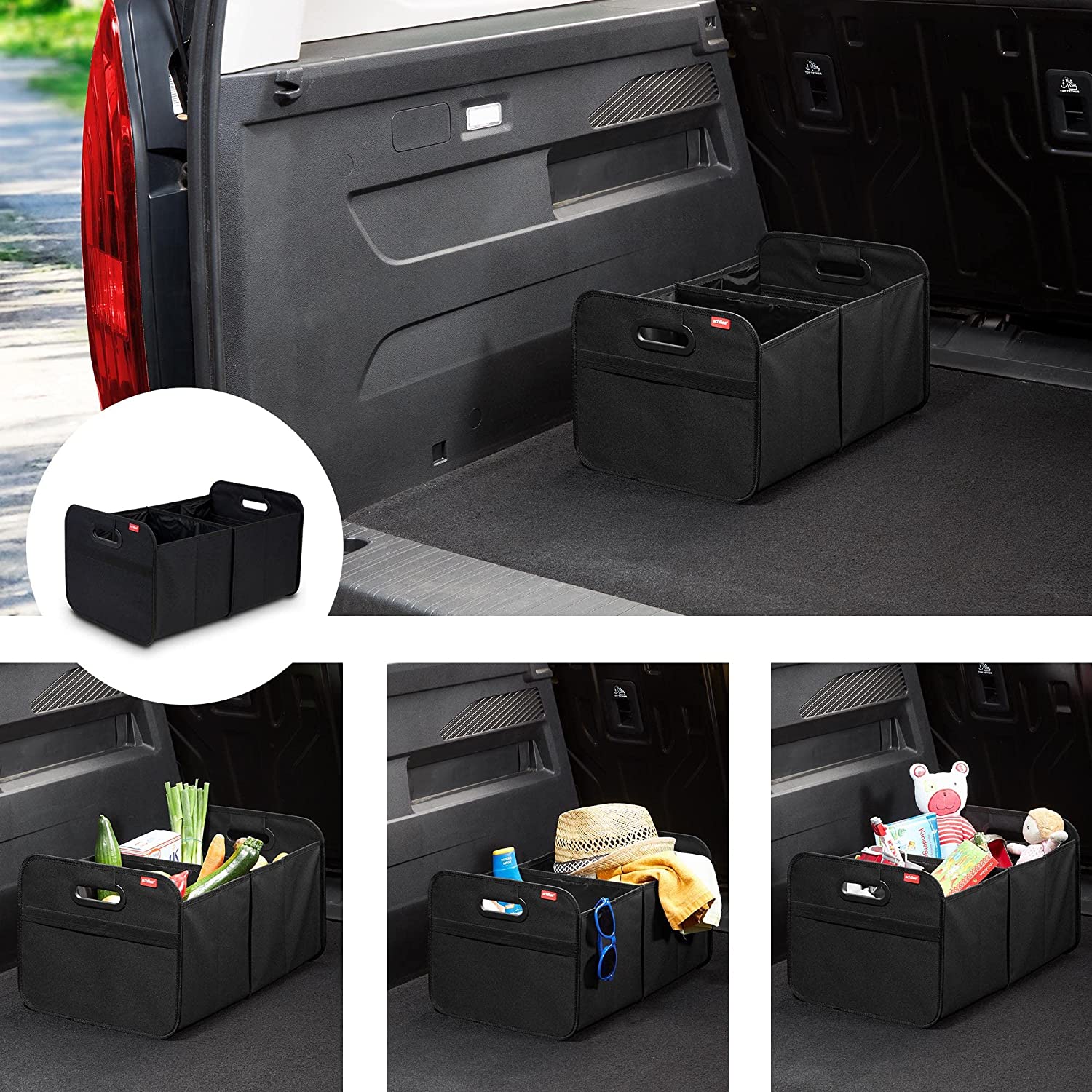 achilles Auto-Faltbox XL - Kofferraumtasche mit großem Stauraum - große  Einkaufstasche - Aufbewahrungsbox für organisiertes Verstauen (Grau):  : Auto & Motorrad