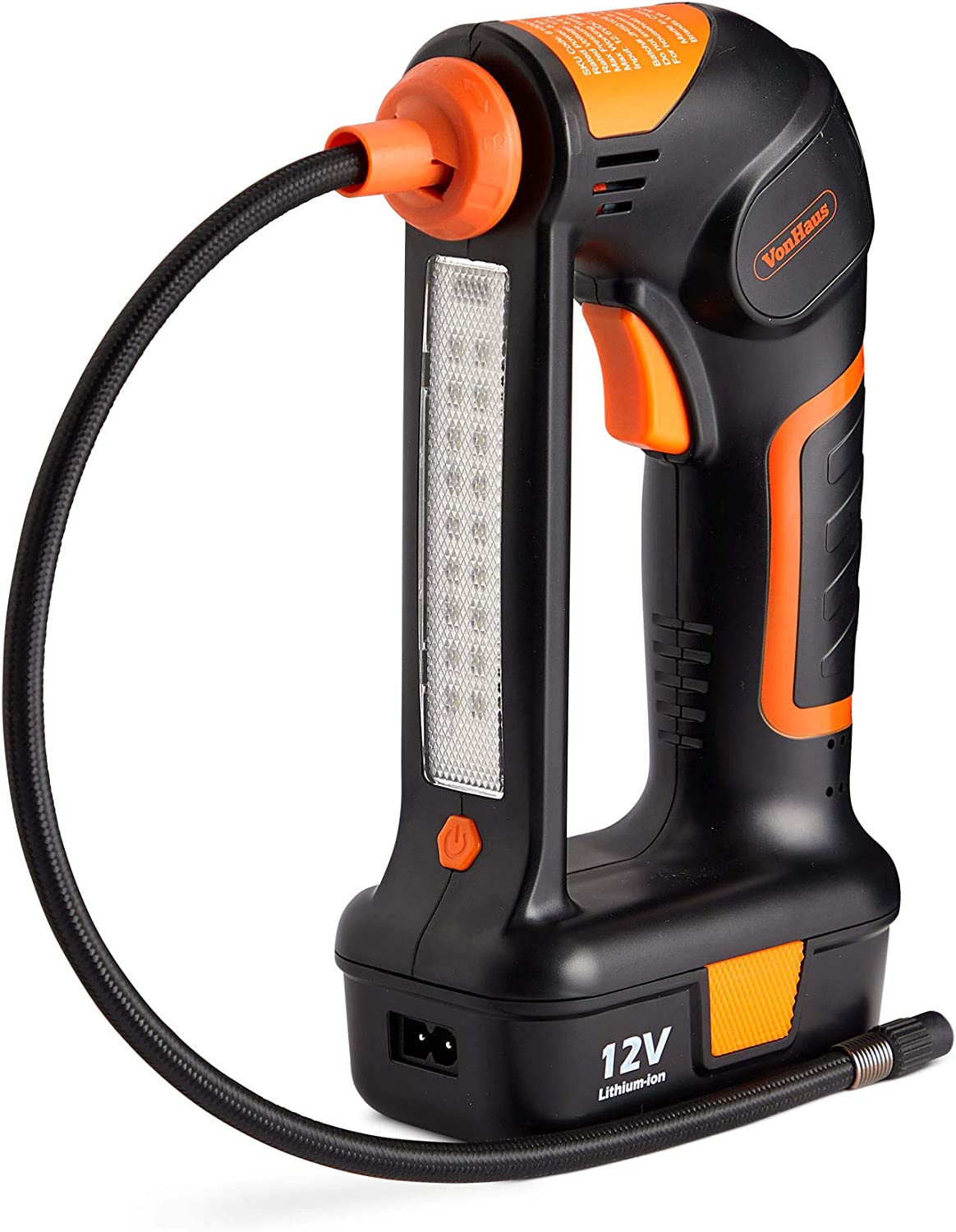 VonHaus 12V Kabelloser Reifenfüller mit LED-Licht mit Akku Luft-Kompressor  Luftpumpe