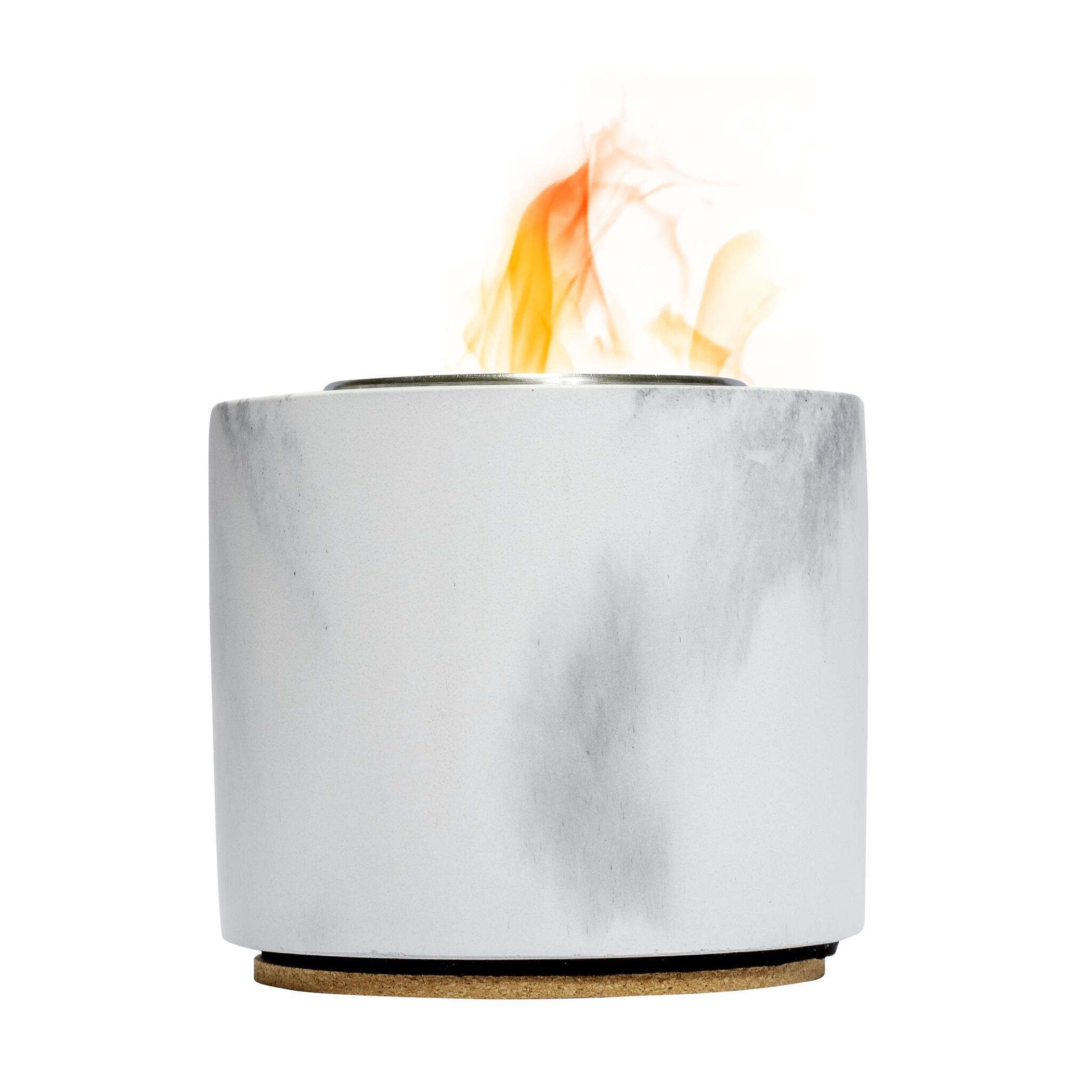 2-Set Flammino Design-Tischkamin aus Marmor Look Flammino Premium Ethanol-Kamin