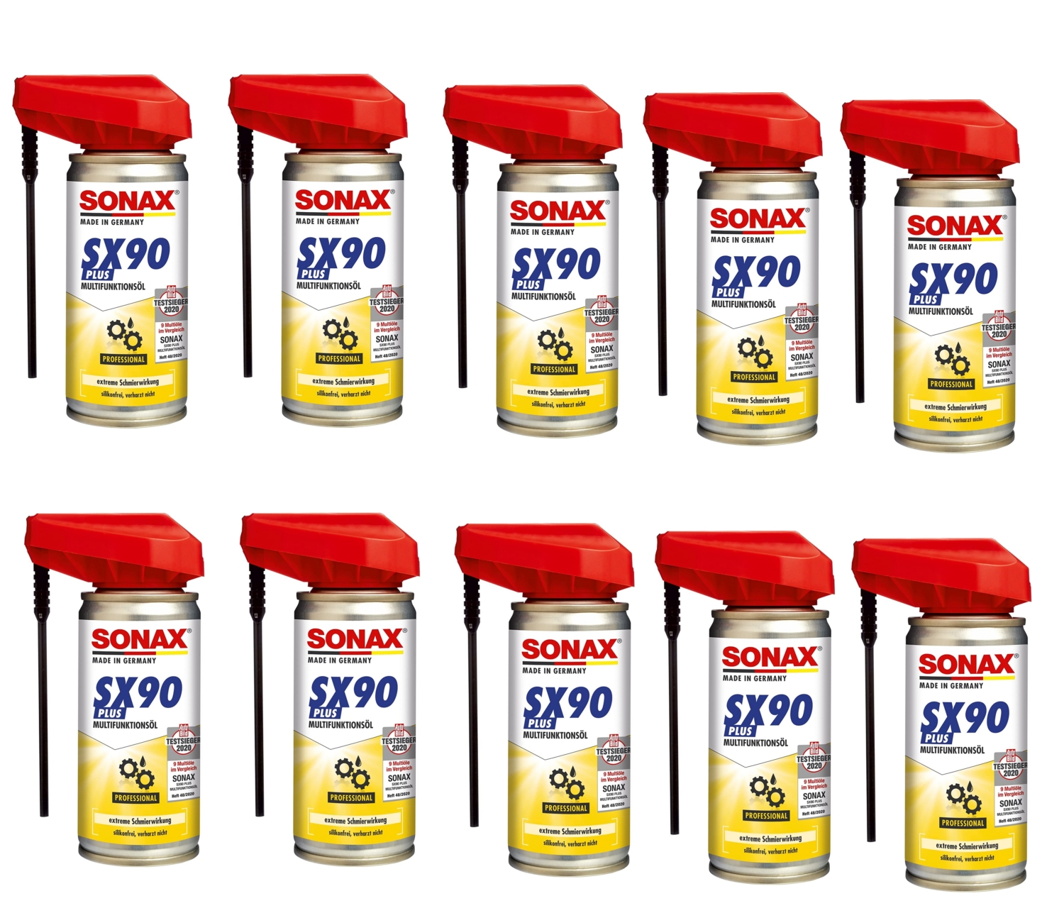 10er Pack SONAX SX90 Plus Multifunktionsöl mit EasySpray (100 ml) extreme  Schmierwirkung, schützt, konserviert, reinigt & pflegt, silikonfrei