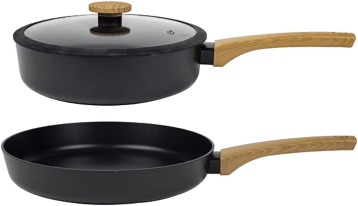 Haushalt & Wohnen :: Sabatier Terra Pfannenset Induktion 3 tlg, Schmorpfanne  24cm hoher Rand mit Deckel, Pfanne 28 cm, Spülmaschinenfest, Pfannen Set,  Energiesparend