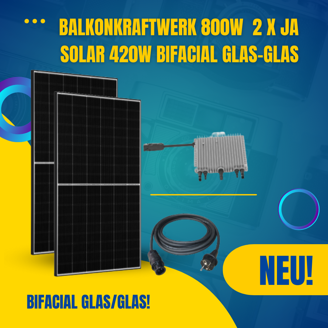 Haushalt & Wohnen :: Balkonkraftwerk 800W 2 x JA-Solar 425W