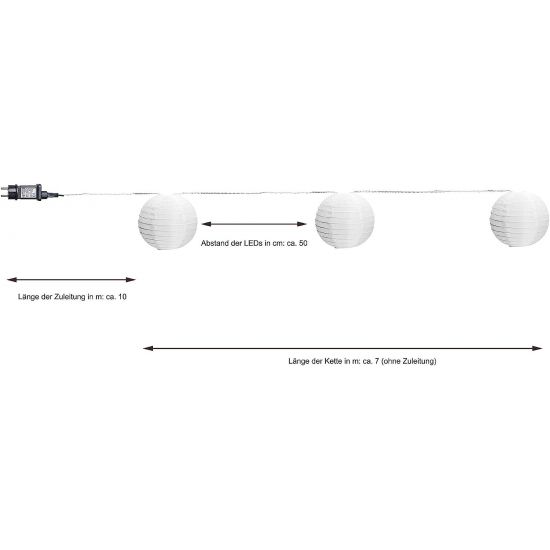 AMARE LED-Lichterkette mit 15 XXL Lampions - Weles Brands Online-Store